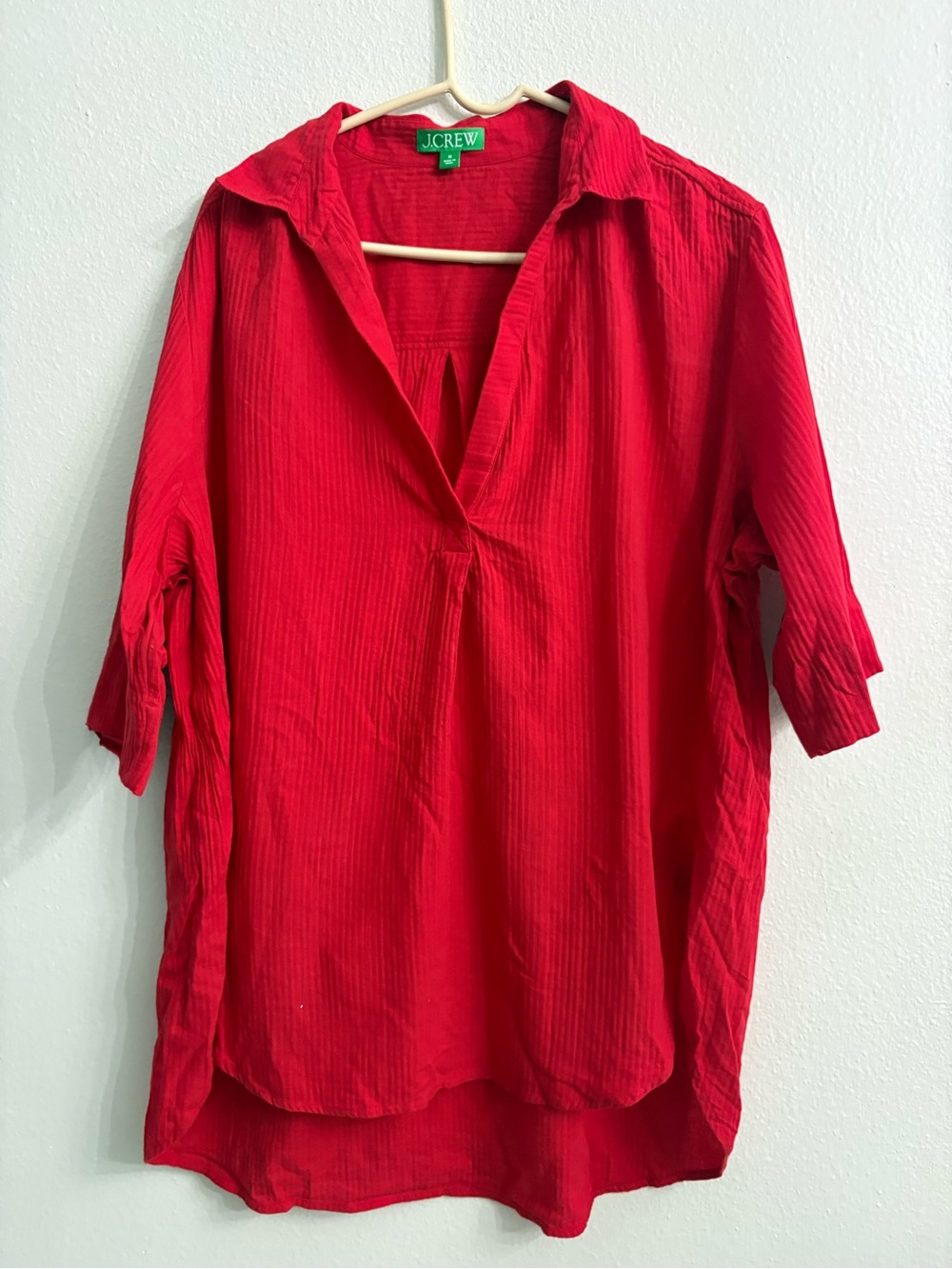 Crew Tunic Shirt Womens S Red
Cotton High Low size M